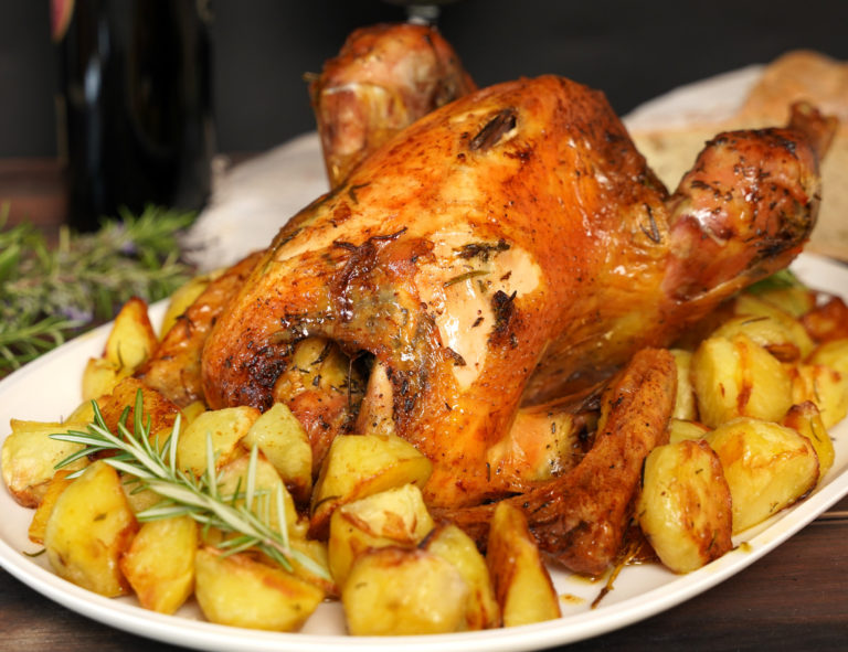Italian Rosemary Chicken and Potatoes - Whole Roasted Chicken!
