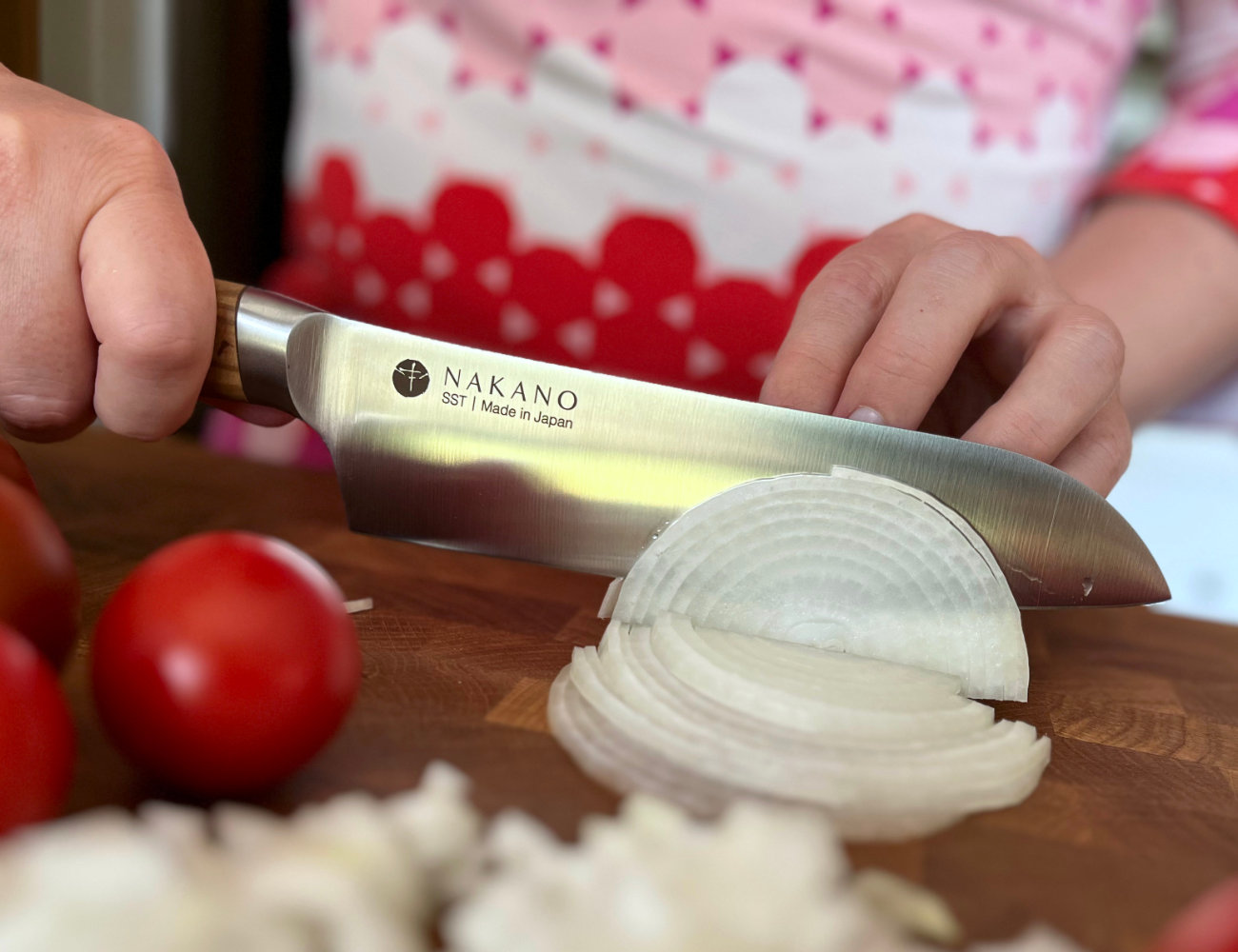 French-Made Petite Olivewood Santoku Knife